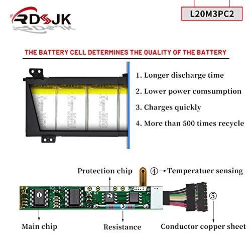 Batería de portátil L20C3PC2 L20D3PC2 L20M3PC2 para Lenovo - Imagen 5