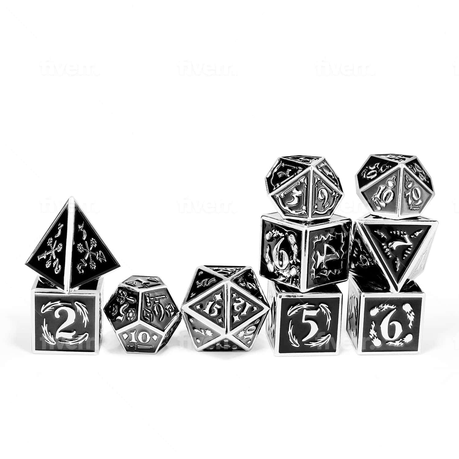 Conjunto de dados de metal Fantasydice Nightwatch grande en - Imagen 4