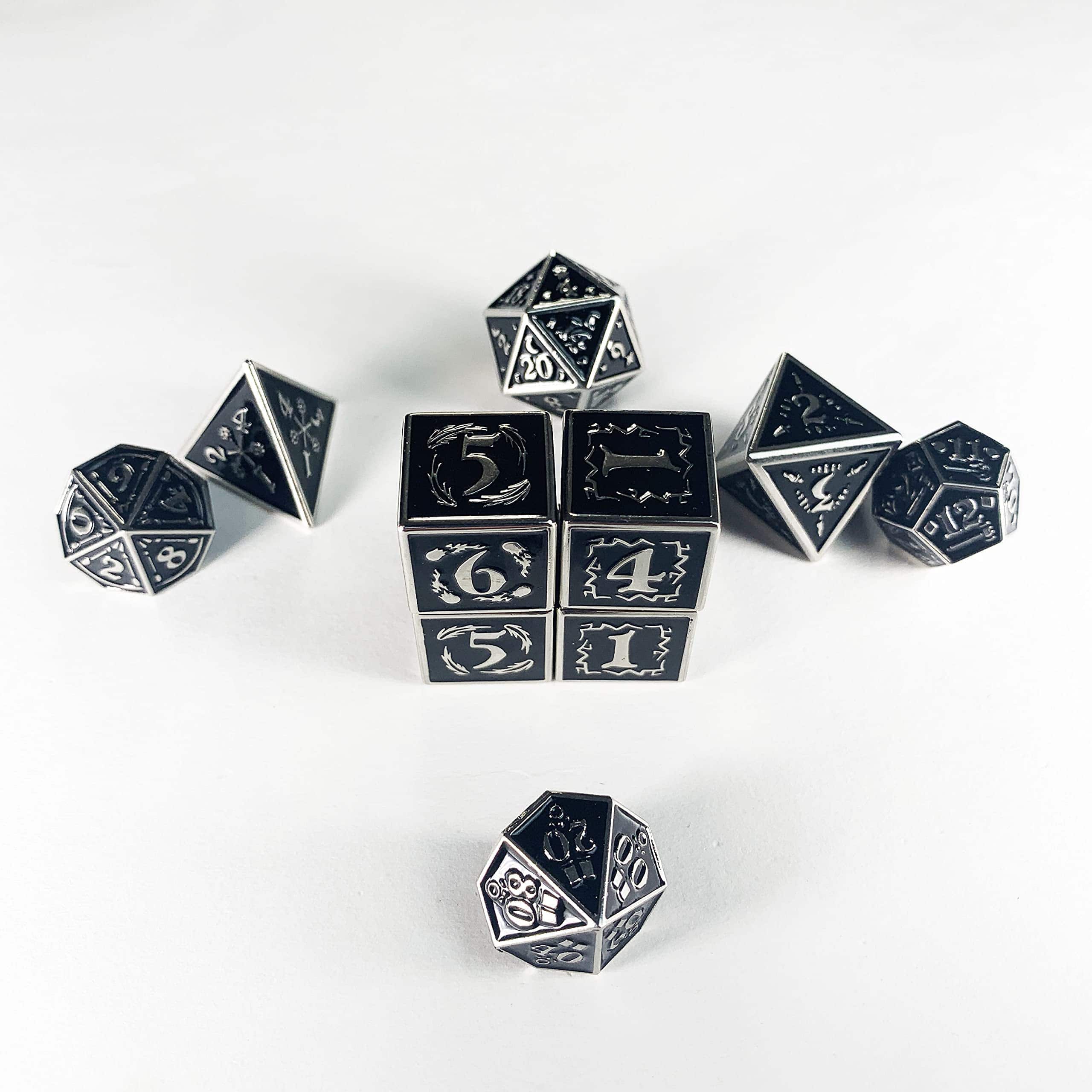 Conjunto de dados de metal Fantasydice Nightwatch grande en - Imagen 7
