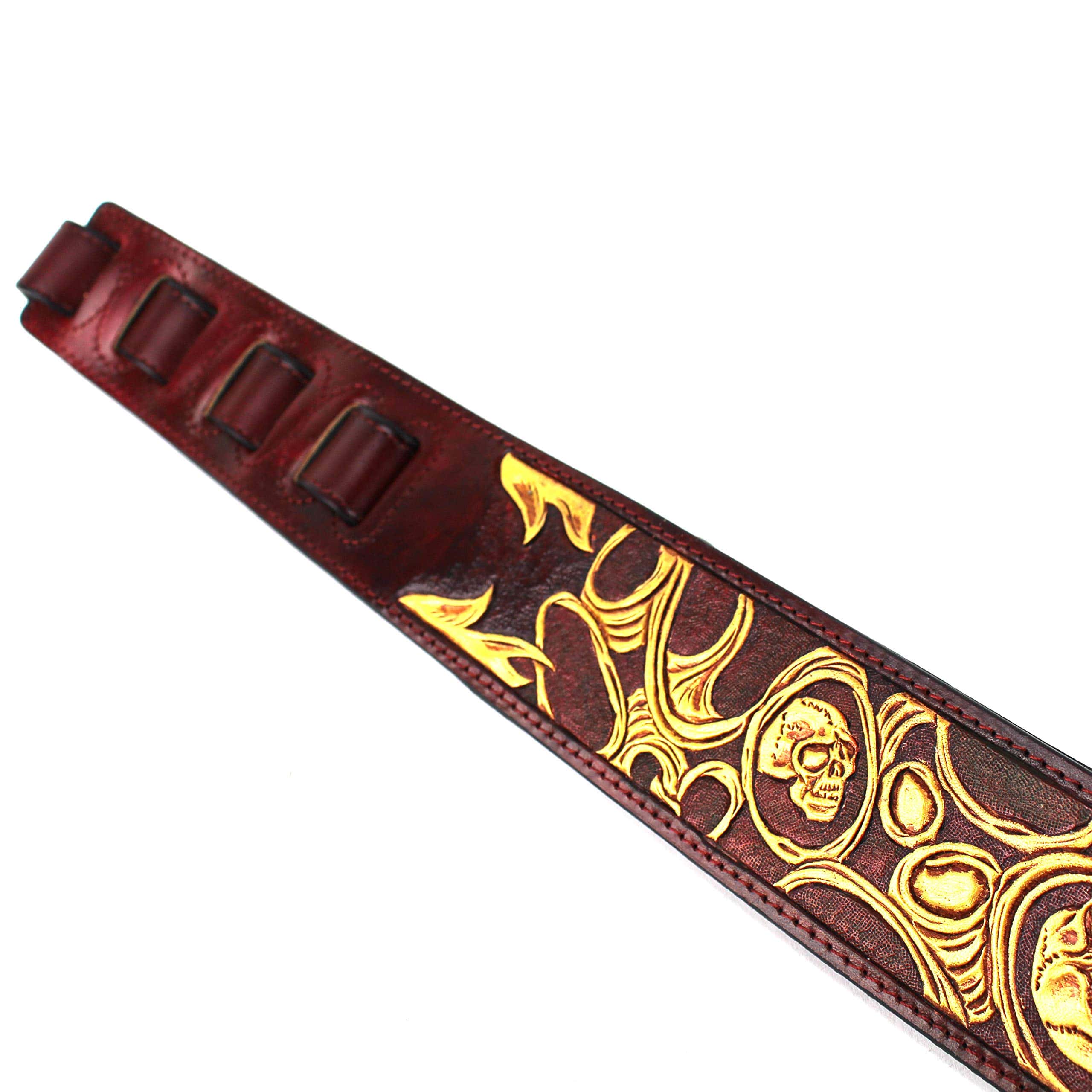 Correa de guitarra de cuero de talla premium hecha a mano - Imagen 8