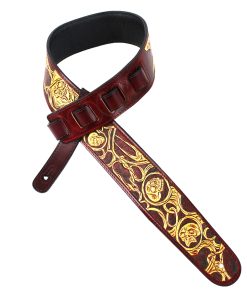 Correa de guitarra de cuero de talla premium hecha a mano