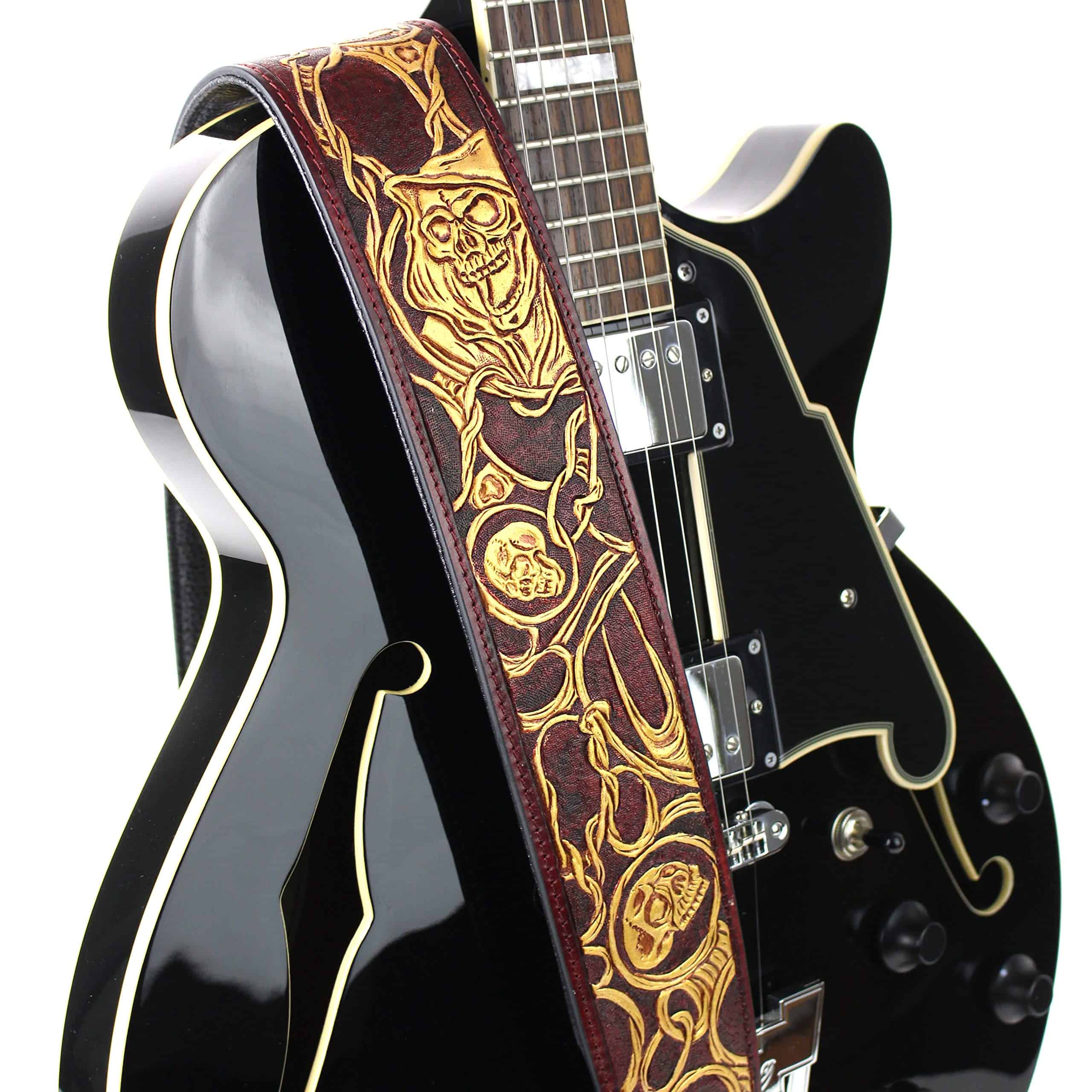 Correa de guitarra de cuero de talla premium hecha a mano - Imagen 6