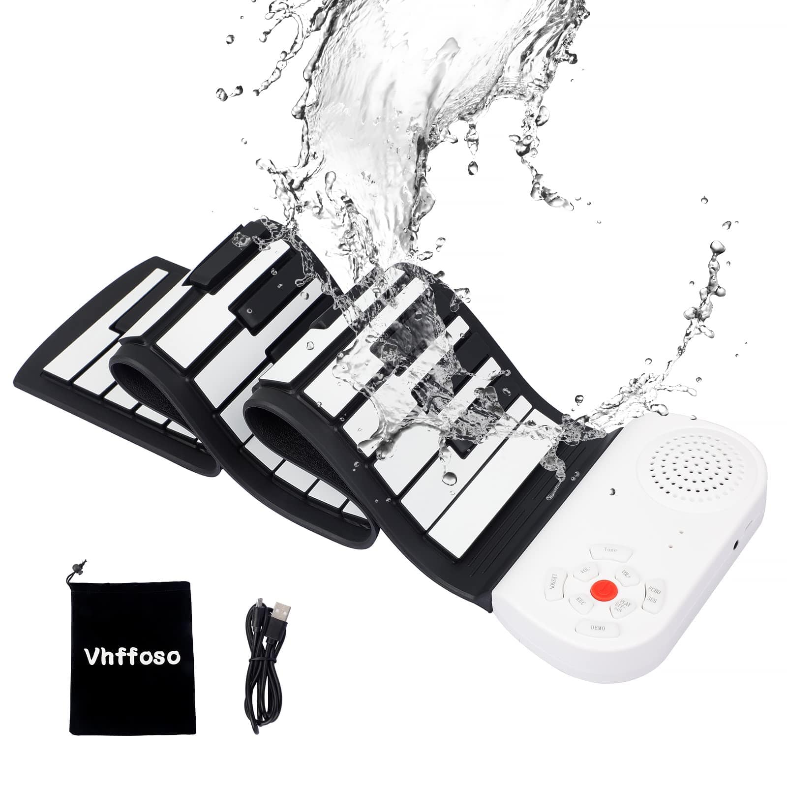 Piano Eléctrico de 61 Teclas Teclado Portátil Teclado de