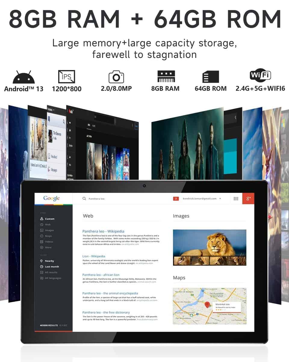 Tableta Android de 10.1 pulgadas, 8GB RAM+64GB ROM+512GB - Imagen 4