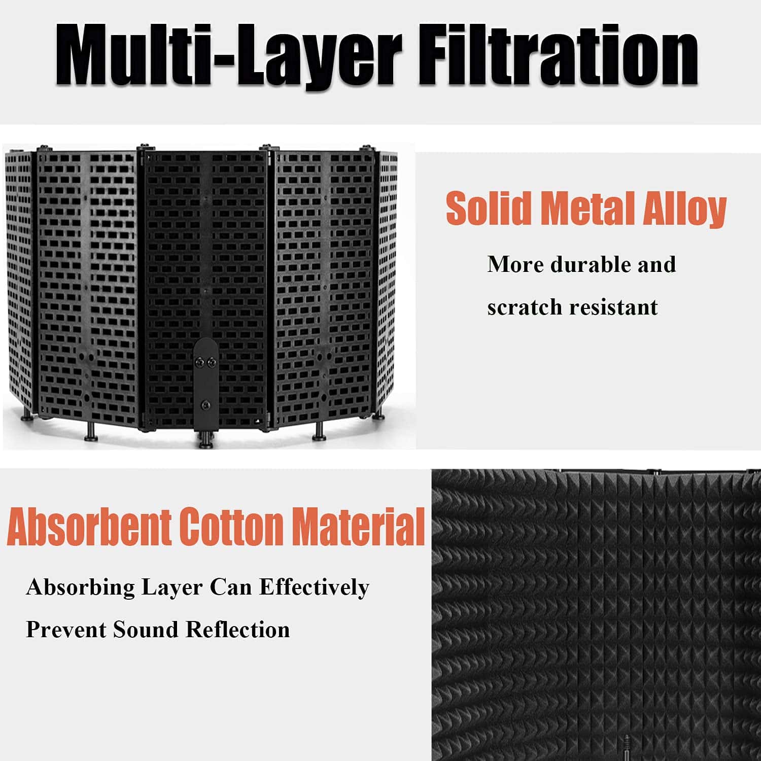 Escudo de Aislamiento para Micrófono, Filtro Anti-pop de 5 - Imagen 5