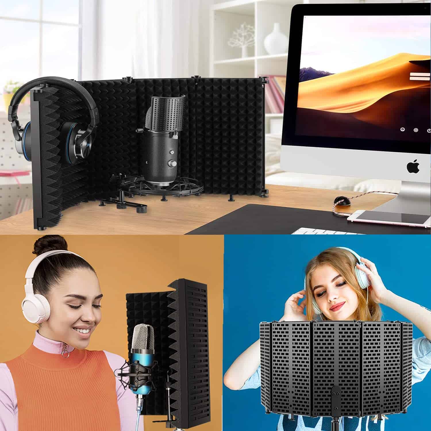 Escudo de Aislamiento para Micrófono, Filtro Anti-pop de 5 - Imagen 4