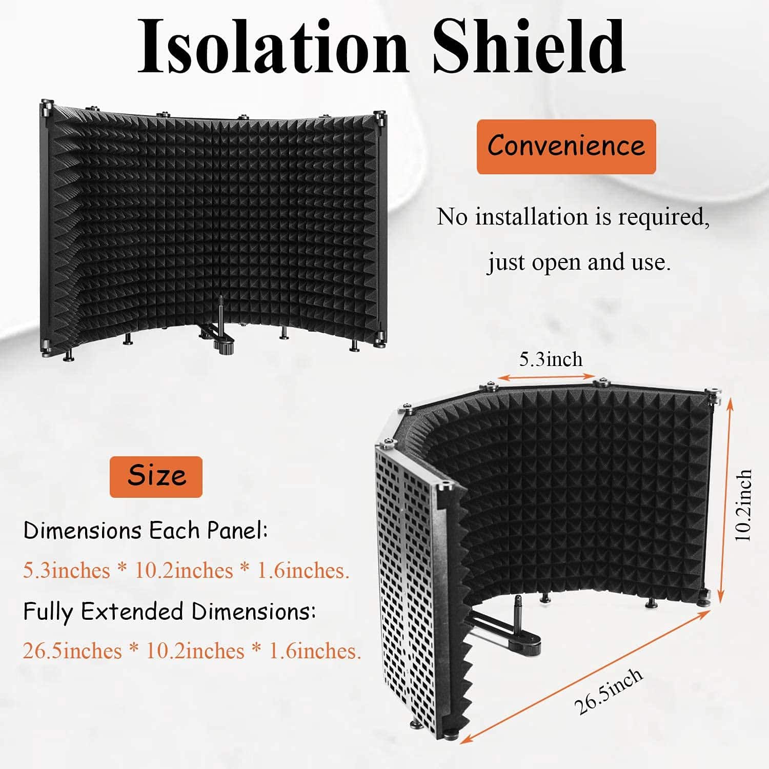 Escudo de Aislamiento para Micrófono, Filtro Anti-pop de 5 - Imagen 7