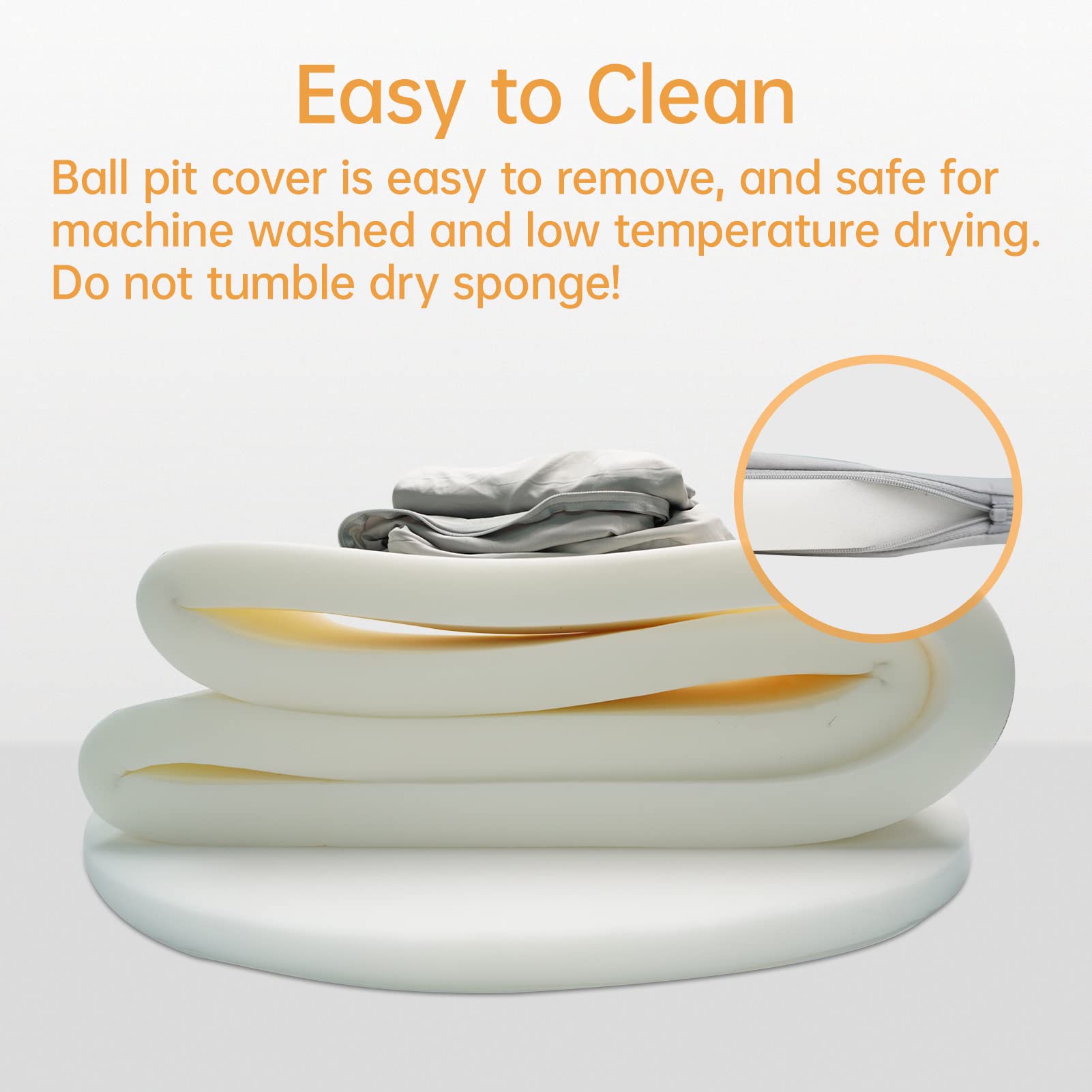 HARBOLLE Baby Ball Pit Soft Round Memory Foam - NO Incluye - Imagen 5