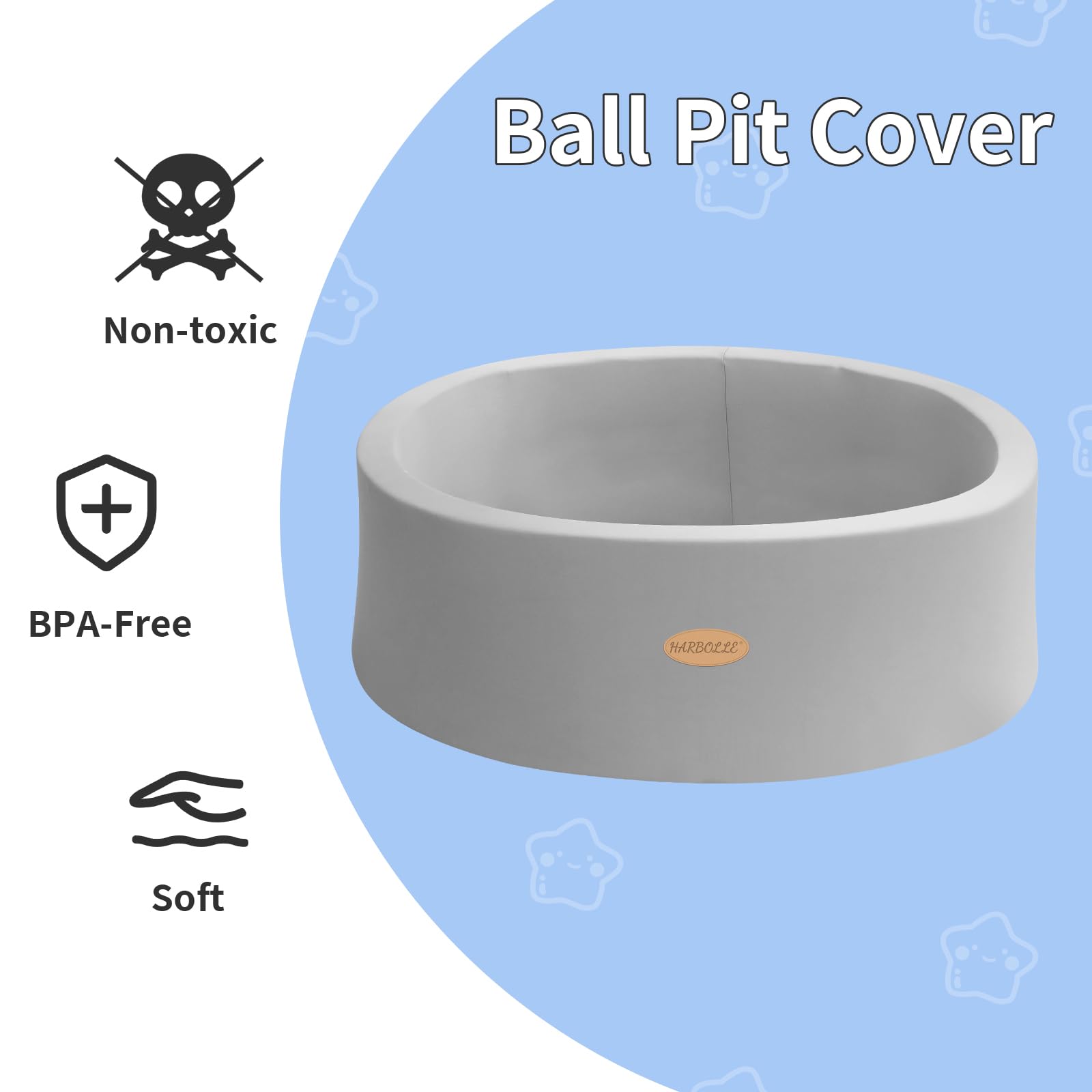 HARBOLLE Baby Ball Pit Soft Round Memory Foam - NO Incluye - Imagen 3
