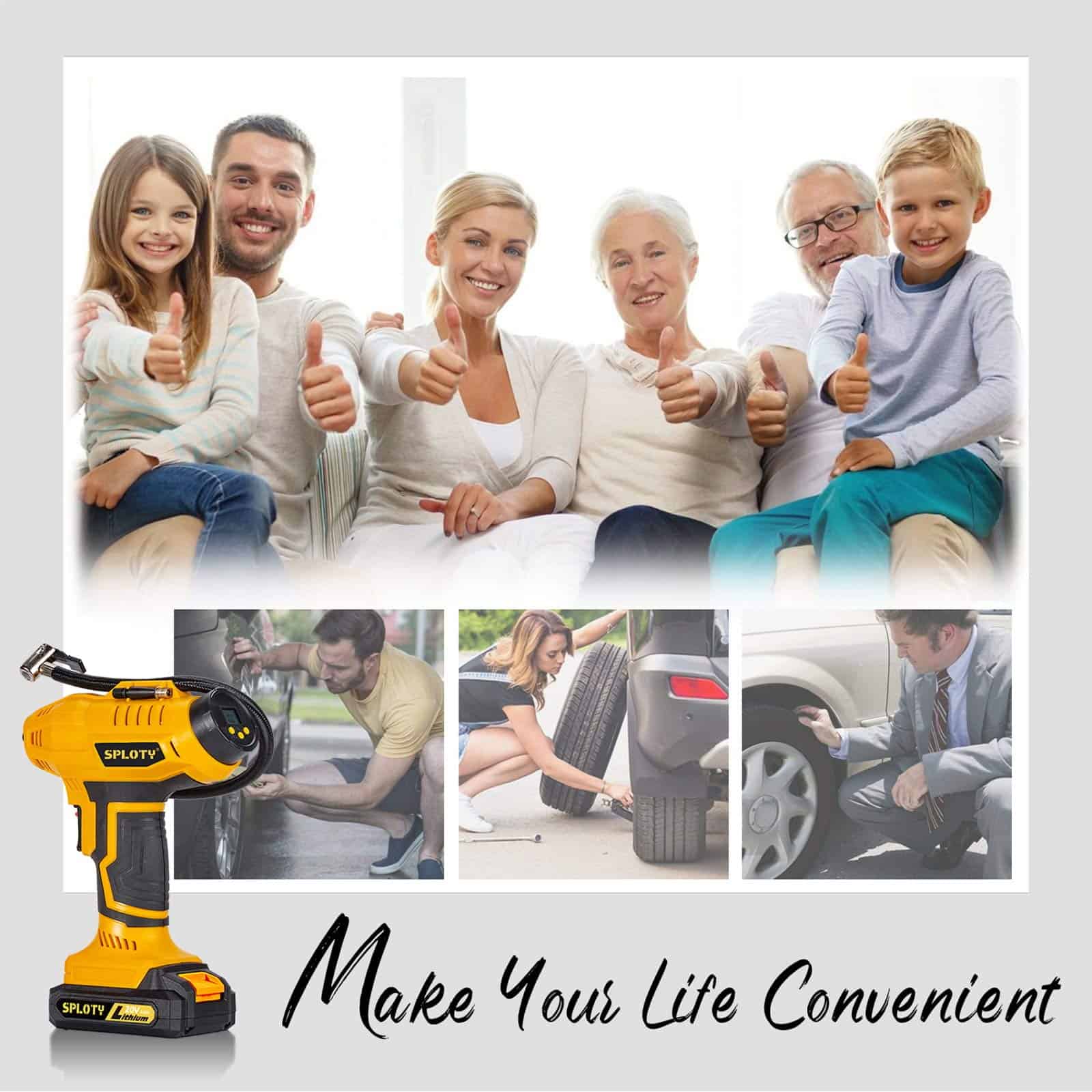 Compresor de Aire Portátil Inalámbrico SPLOTY 20V con - Imagen 7