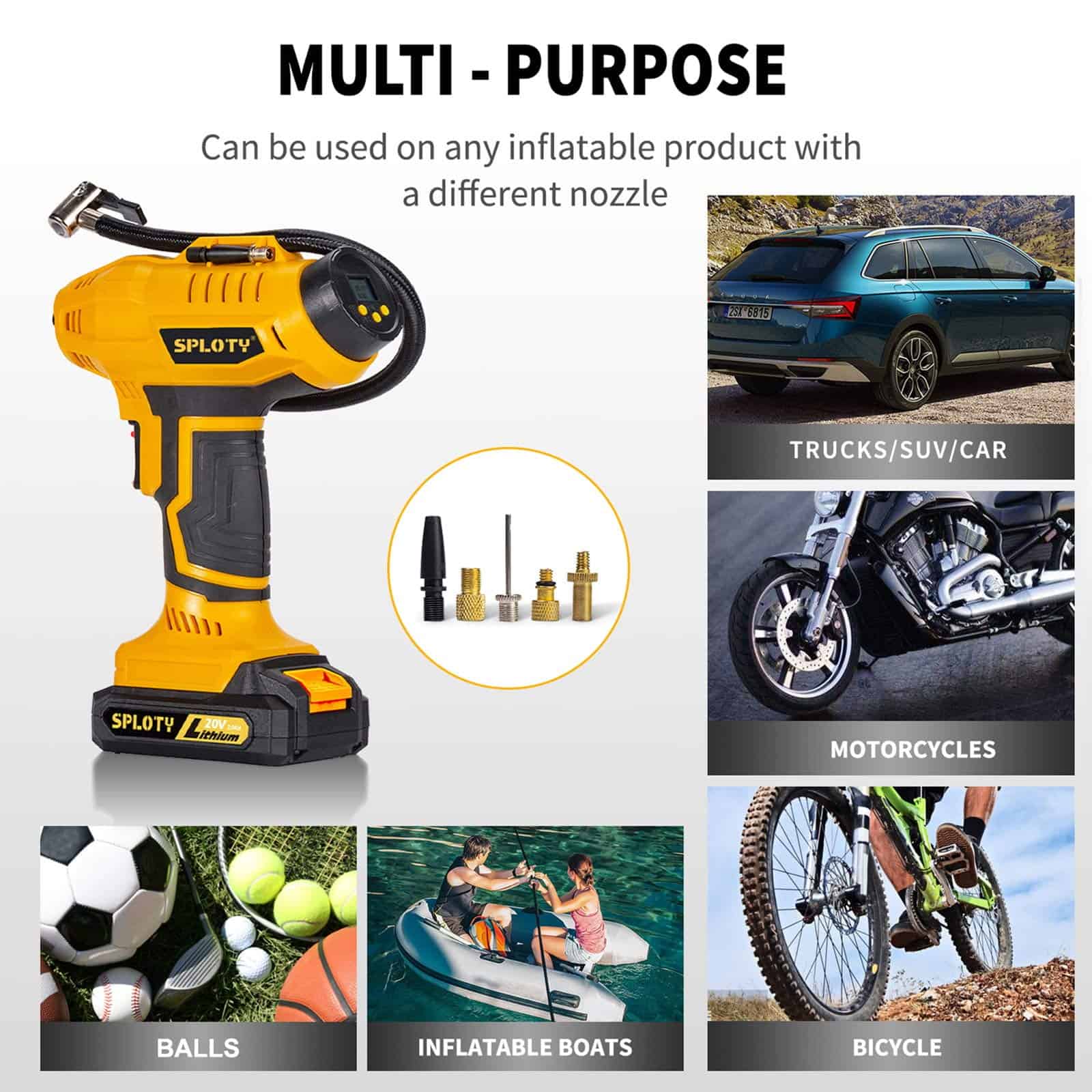 Compresor de Aire Portátil Inalámbrico SPLOTY 20V con - Imagen 6