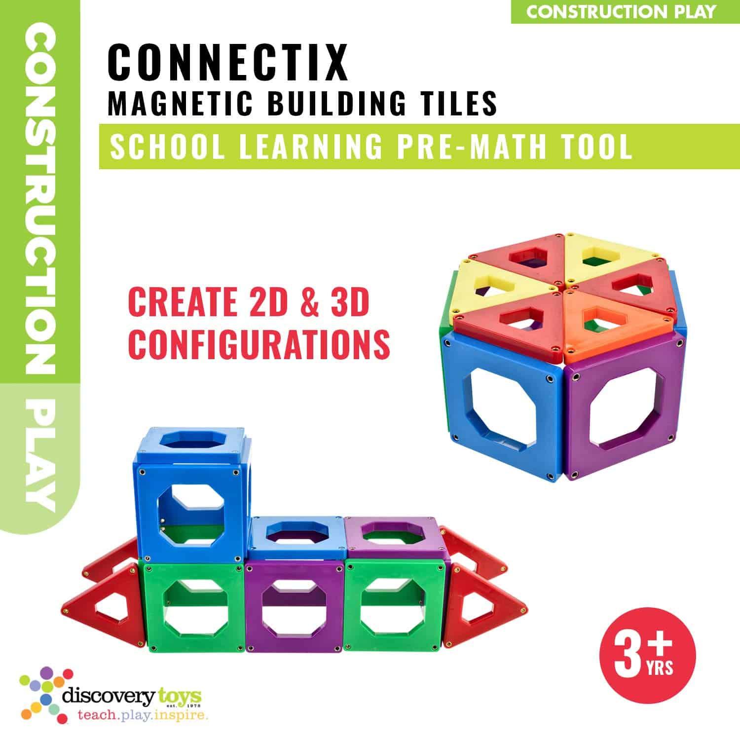 Discovery Toys CONNECTIX Juego de Azulejos Magnéticos | - Imagen 5