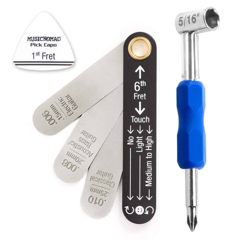 Kit para medir y ajustar el alivio del mástil del truss rod