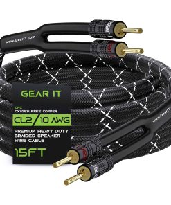 Cable de altavoz GearIT 10AWG con conectores en banana