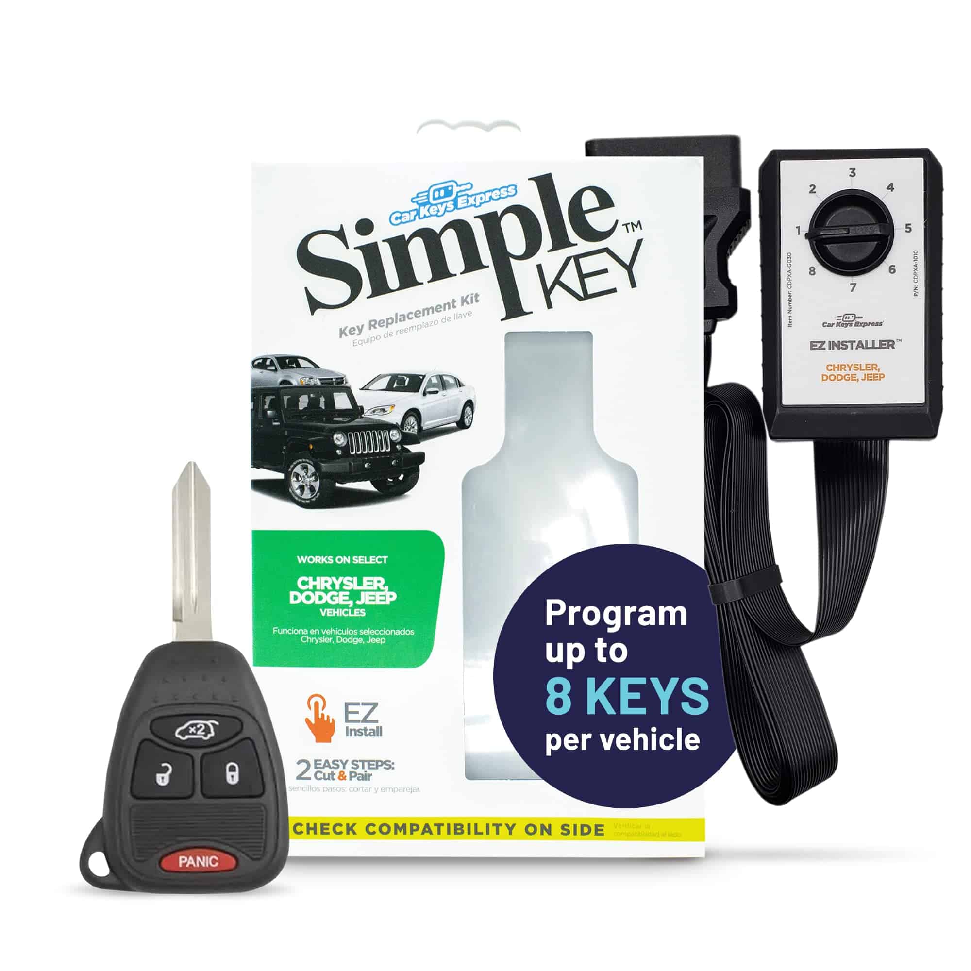 Kit de Llave Simple, Llave de Coche con Control Remoto y