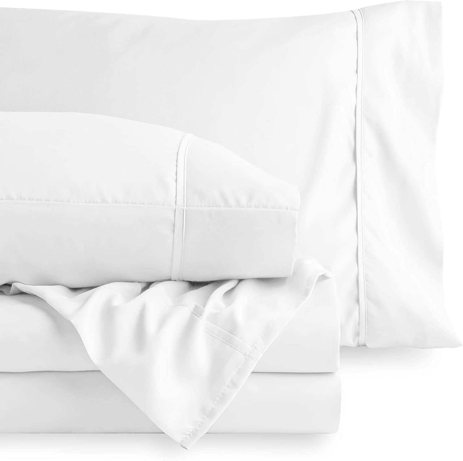 Juego de Sábanas de Algodón Percale de 600 -Blanco Sólido