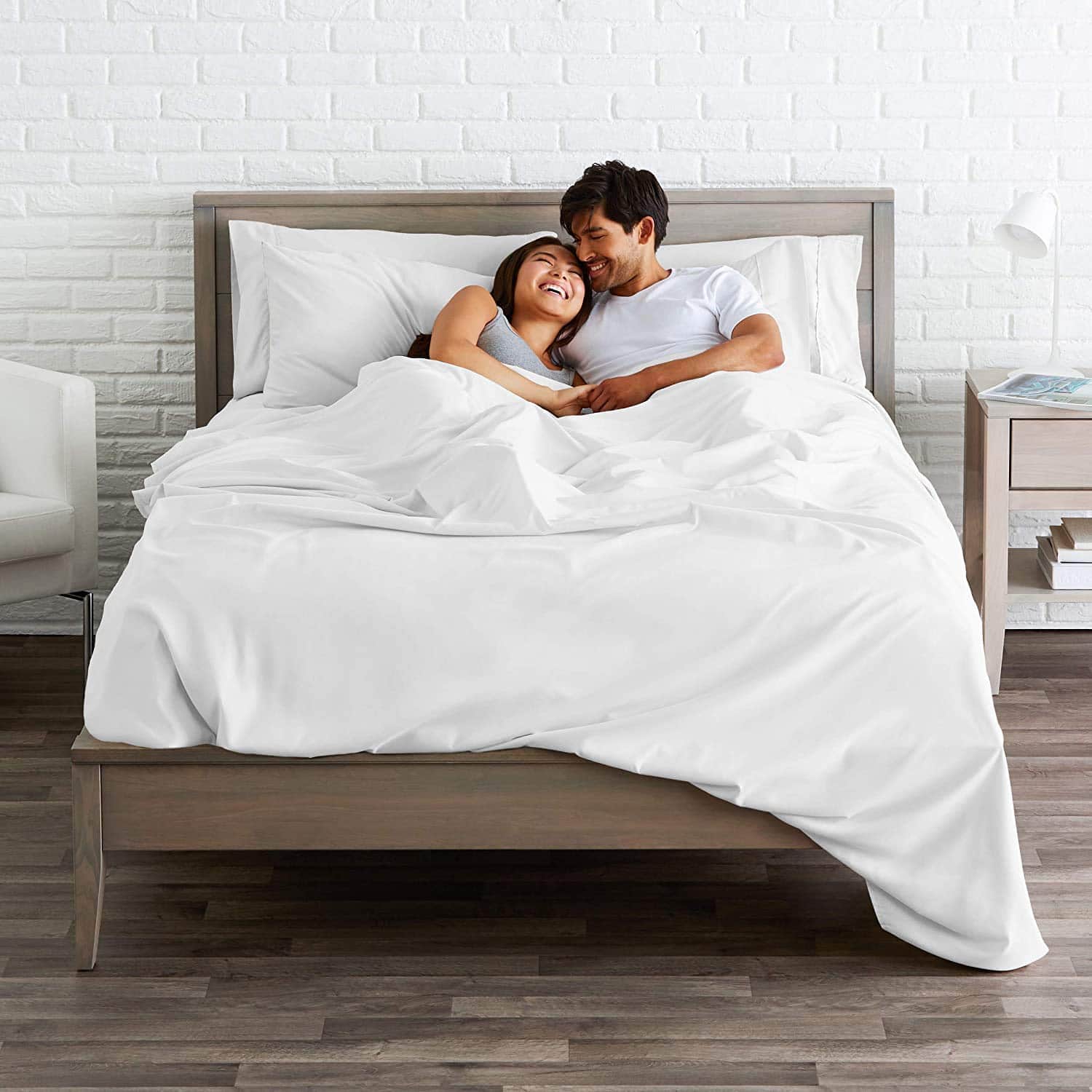 Juego de Sábanas de Algodón Percale de 600 -Blanco Sólido - Imagen 5