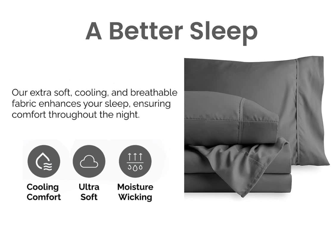 Juego de sábanas de algodón PERCALE de 600 -Gris Piedra - Imagen 7