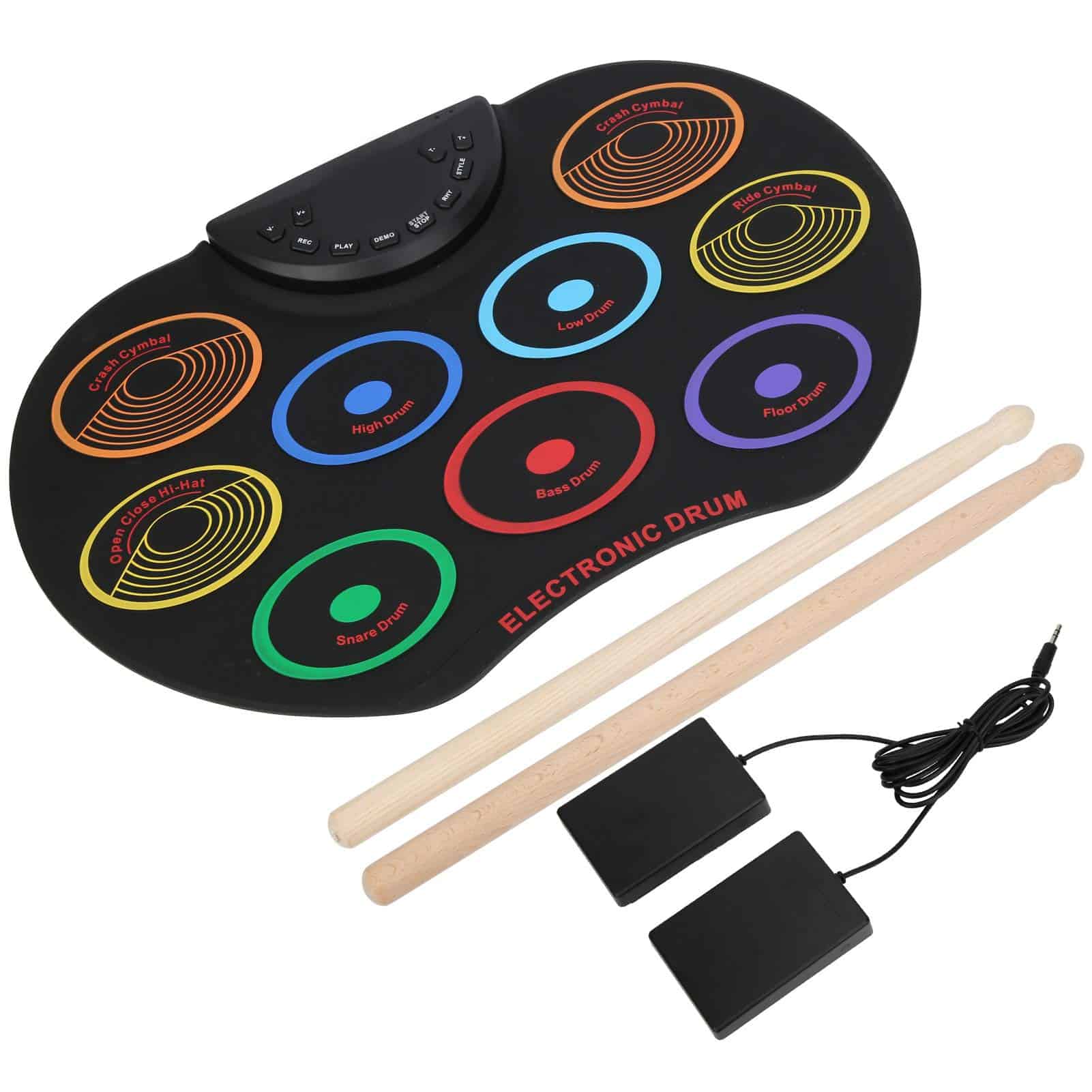 Pad de Batería Electrónica, 9 Pads de Batería Coloridos, - Imagen 5