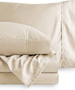 Juego de sábanas de algodón percal de 600 -Ivory