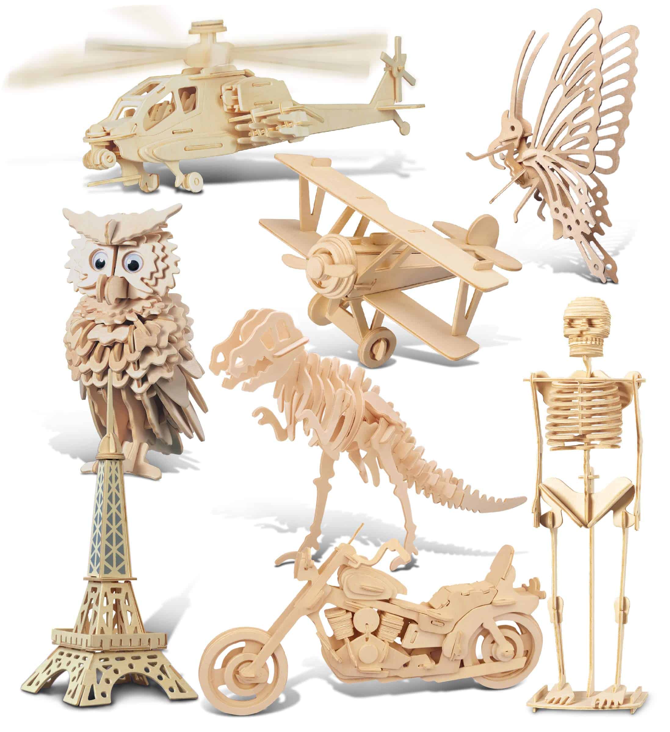 Paquete de 30 rompecabezas de madera en 3D de Puzzled -