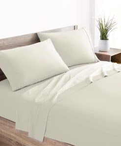 Juego de sábanas de 400 hilos de algodón -Ivory