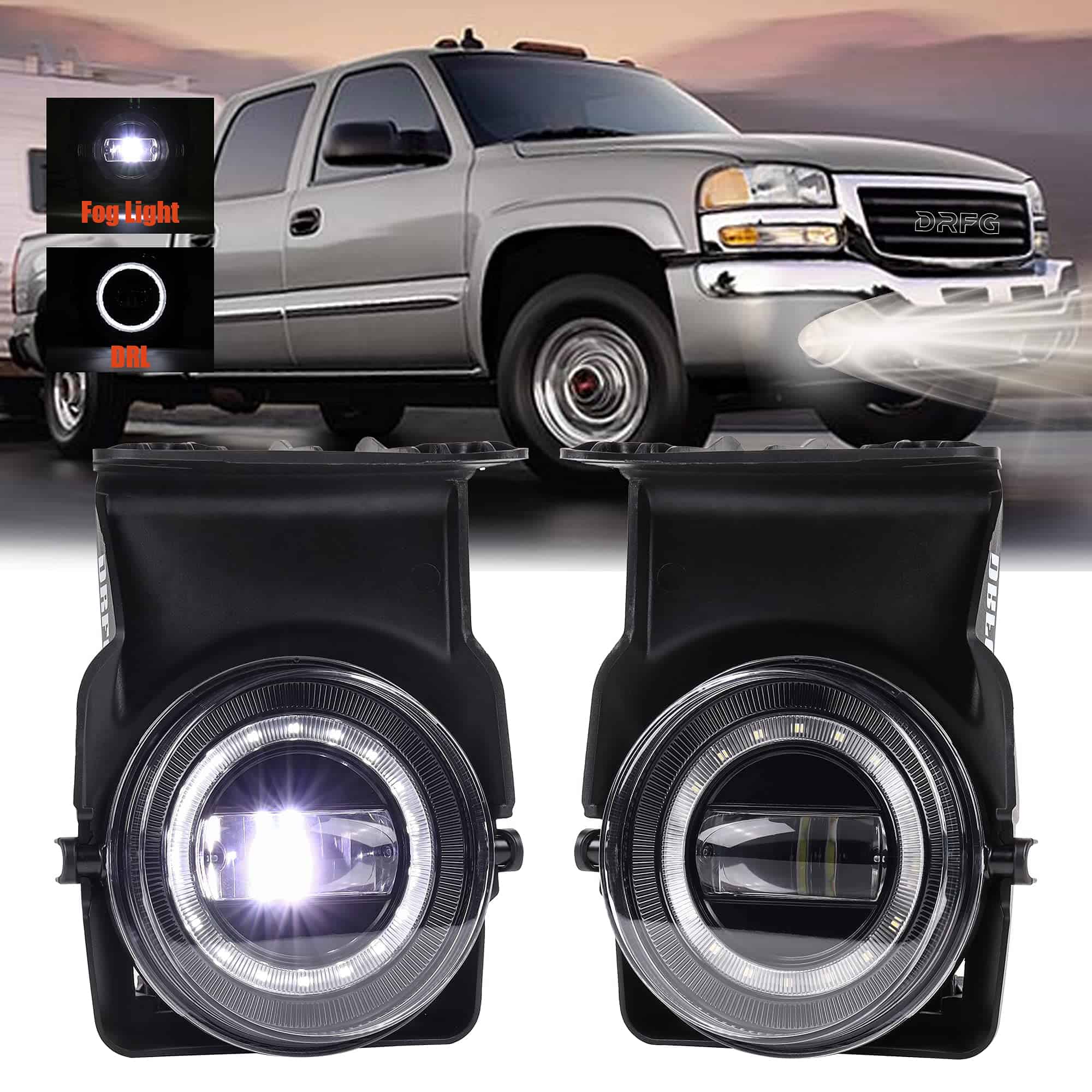 Faros LED antiniebla con DRL compatibles para GMC Sierra