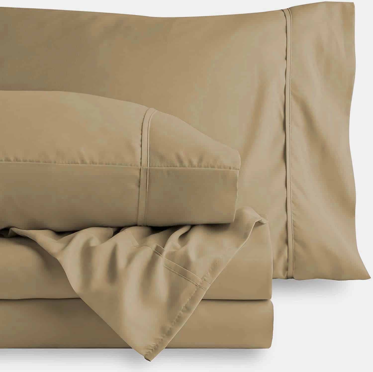 Juego de sábanas de algodón percal de 600 -Taupe