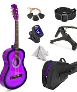 Guitarra Clásica de Madera de 30" con Estuche y Accesorios