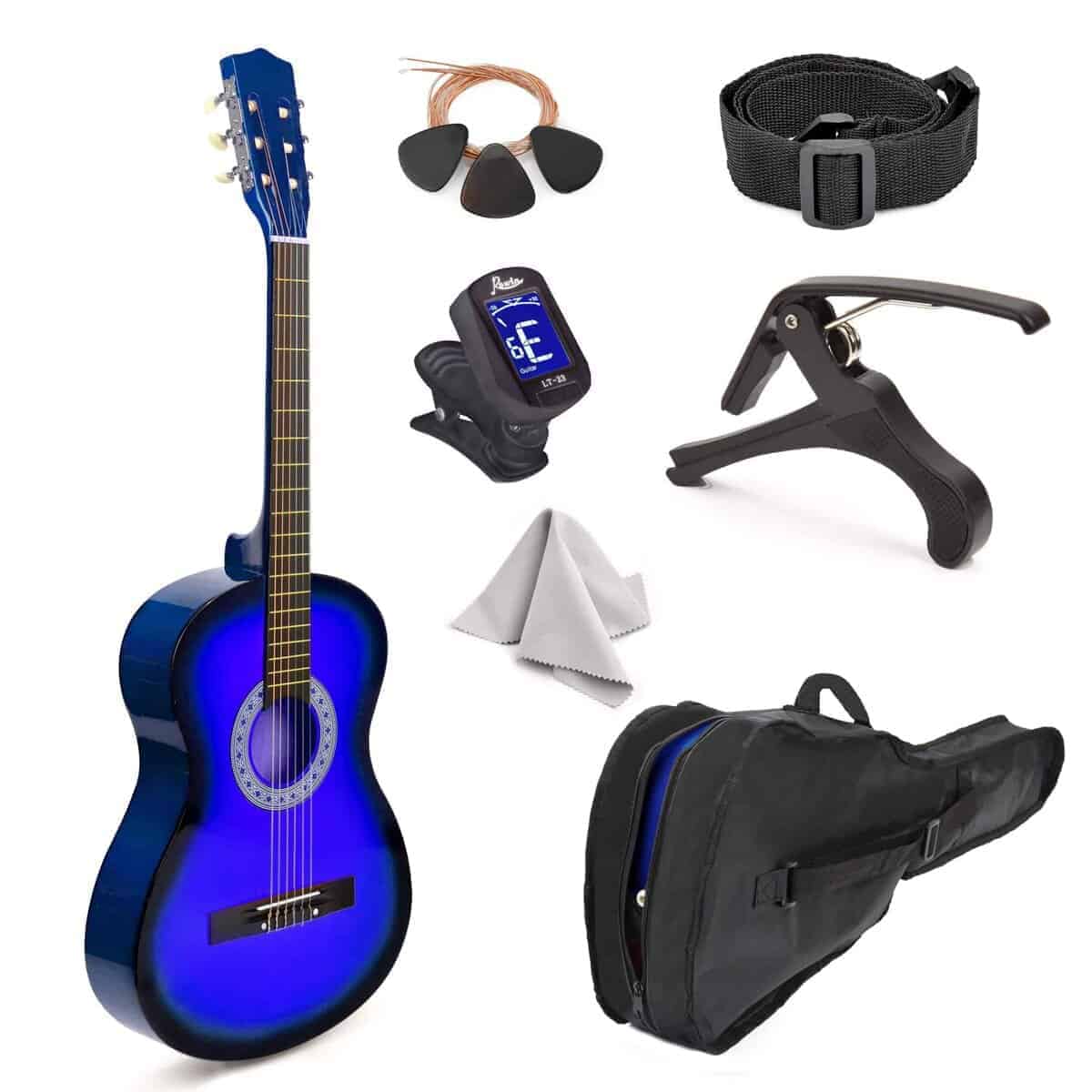 Guitarra Clásica de Madera de 30" con Estuche y Accesorios