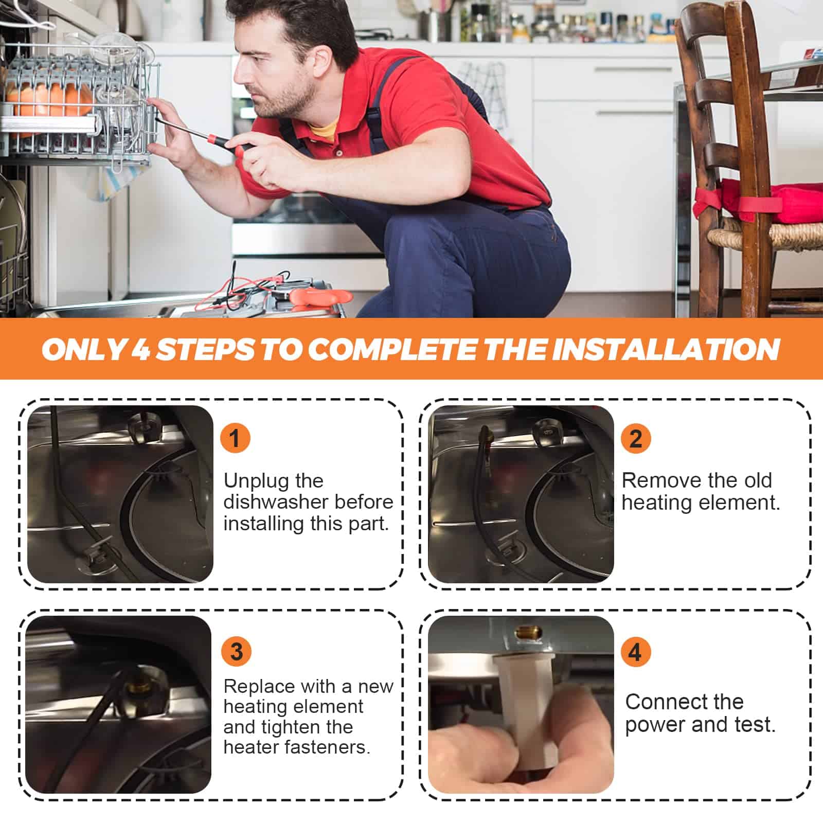 Elemento Calefactor para Lavavajillas -Black - Imagen 6