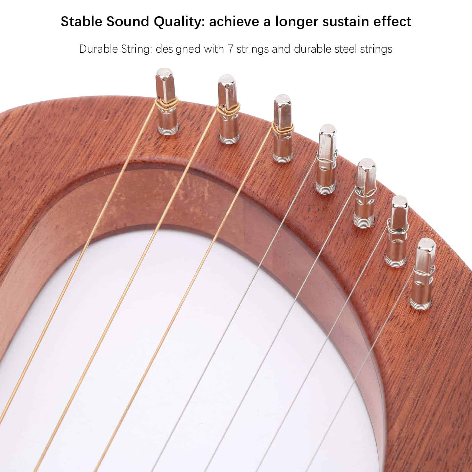 Arpa Lira de Madera de 7 Cuerdas Metálicas Portátil para - Imagen 6