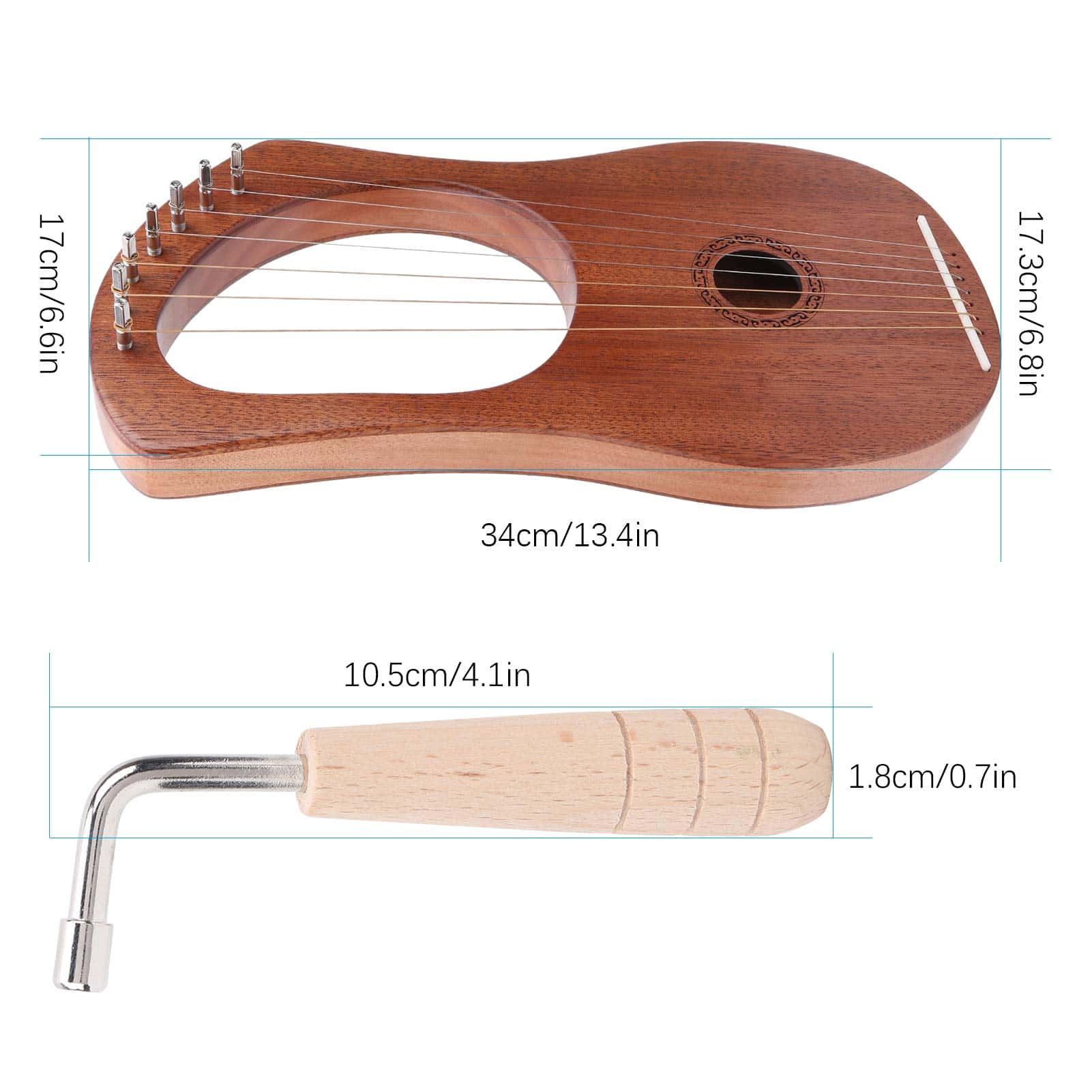 Arpa Lira de Madera de 7 Cuerdas Metálicas Portátil para - Imagen 4