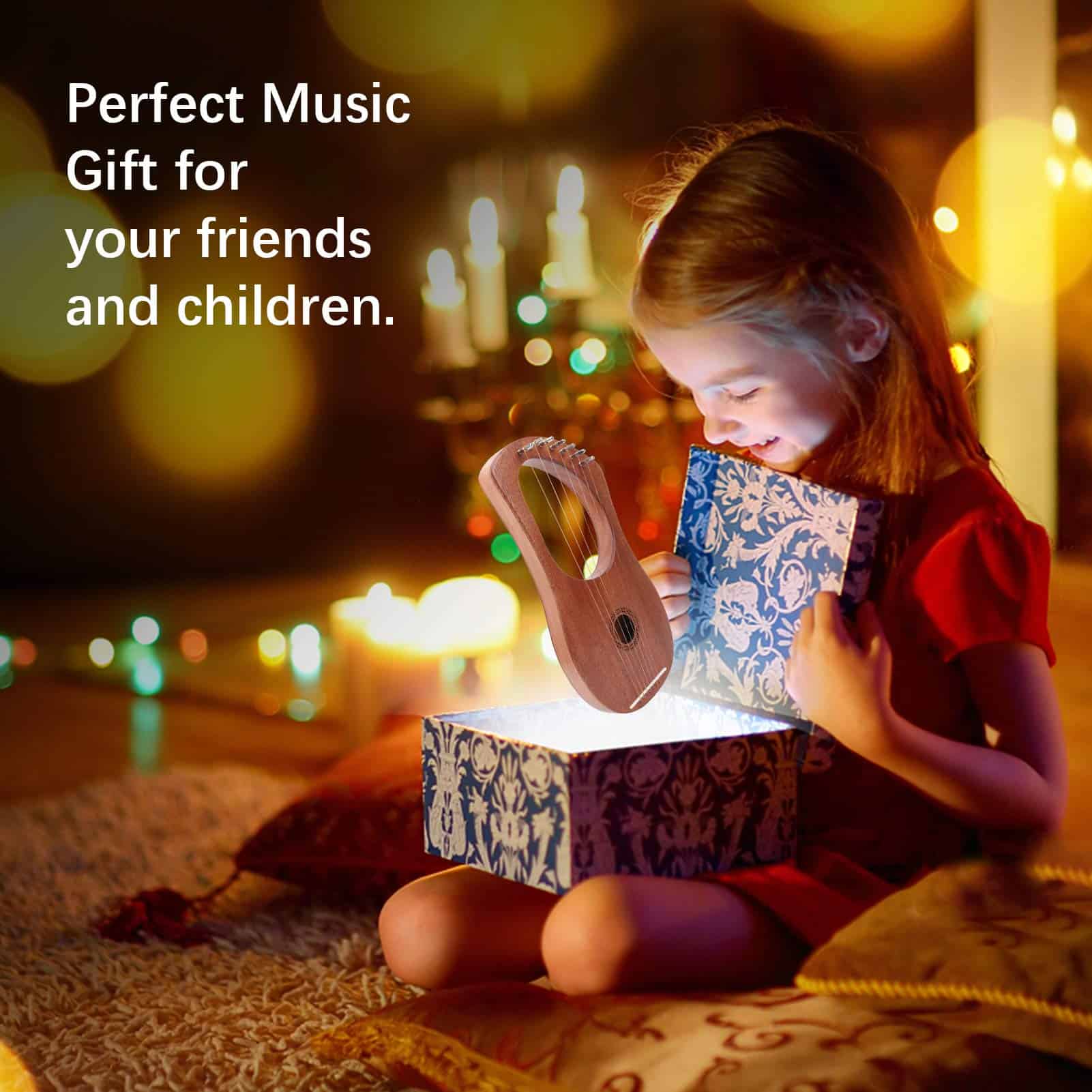 Arpa Lira de Madera de 7 Cuerdas Metálicas Portátil para - Imagen 8