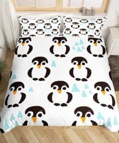 Homewish Juego de Funda nórdica Pingüino Patrón de Acuarela