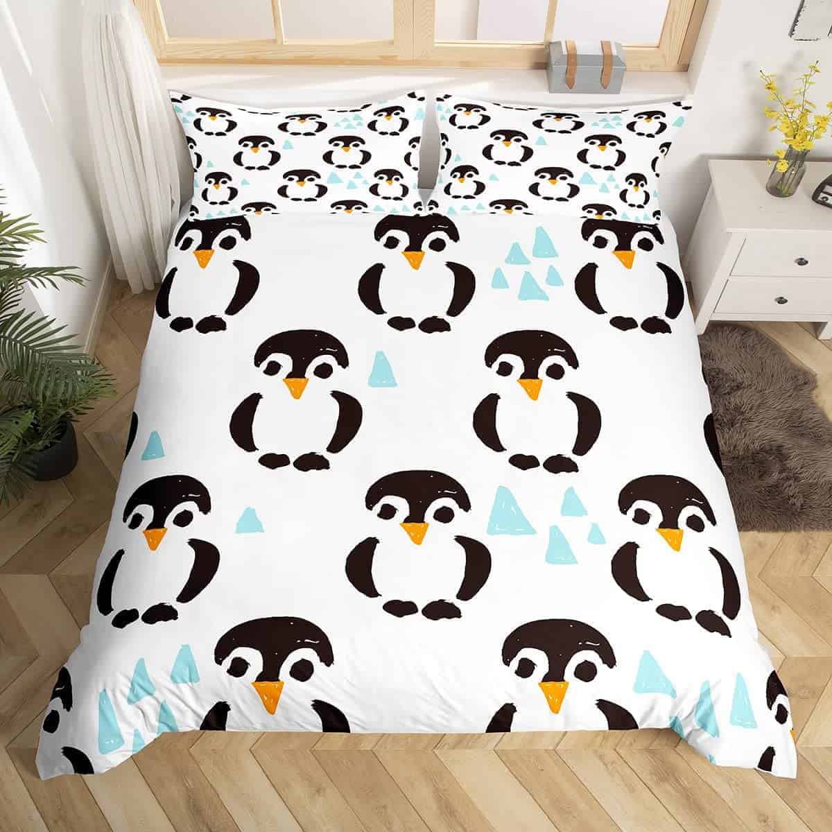 Homewish Juego de Funda nórdica Pingüino Patrón de Acuarela