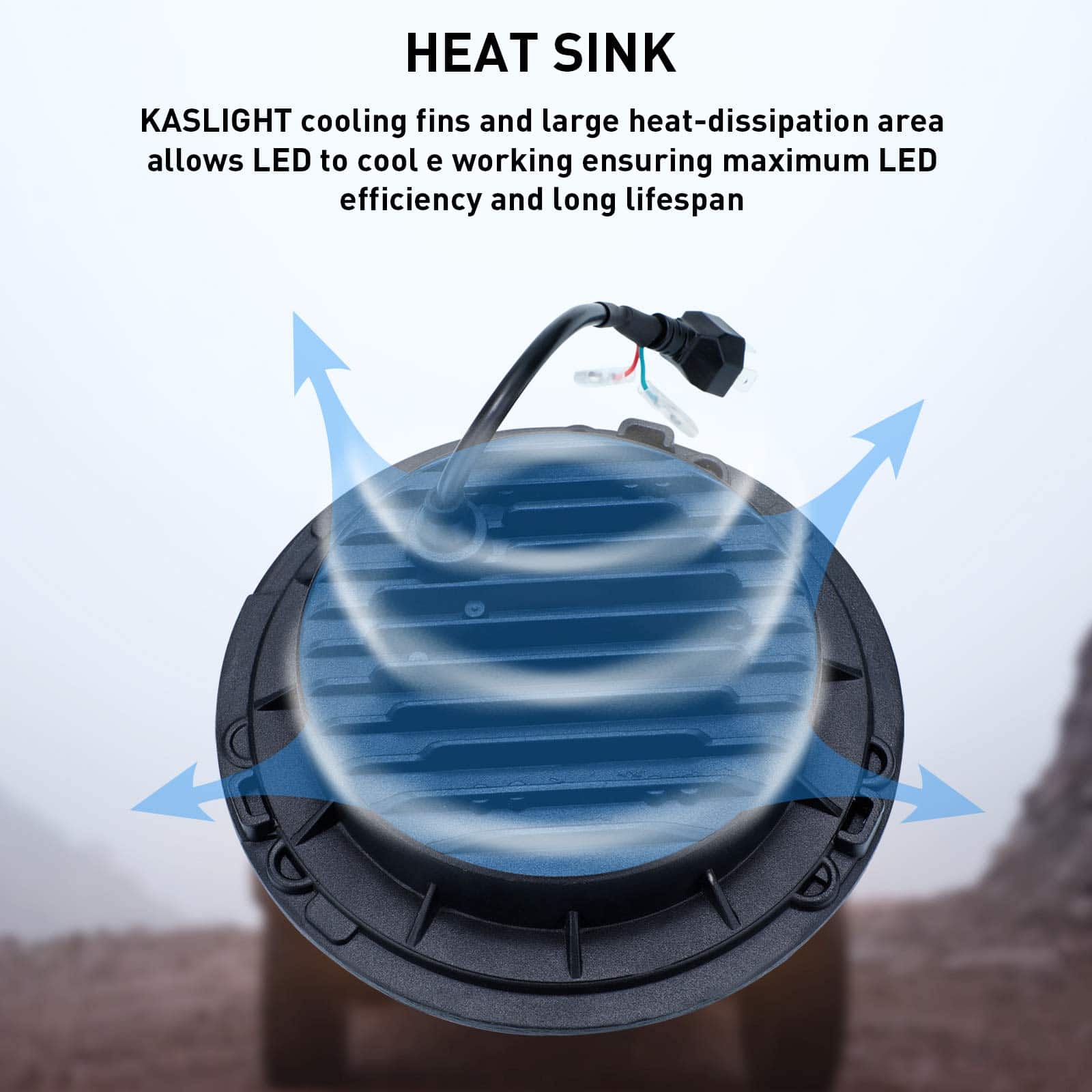 KASLIGHT 7 Pulgadas Faros LED, Faro LED H6024 con Halo Azul - Imagen 4