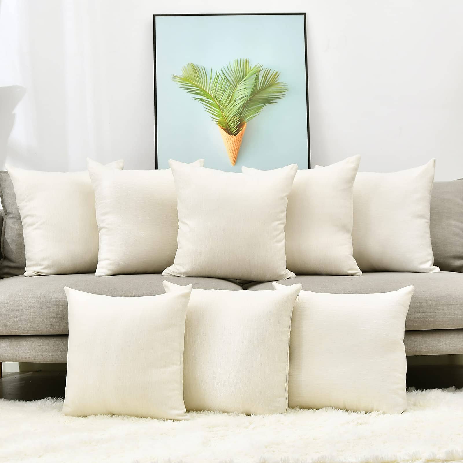 Conjunto de 8 Fundas de Almohada de Lino LisBiya para