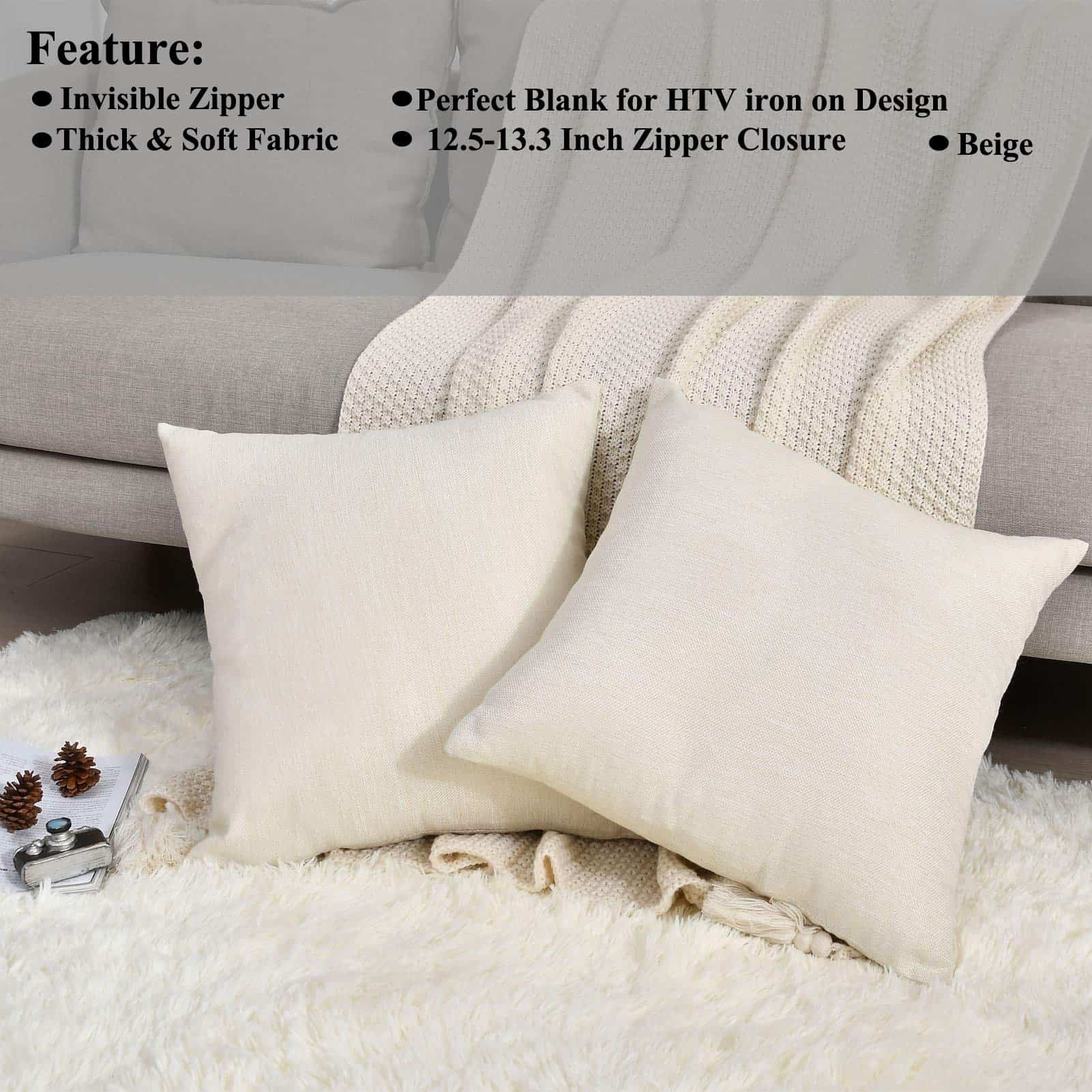 Conjunto de 8 Fundas de Almohada de Lino LisBiya para - Imagen 3