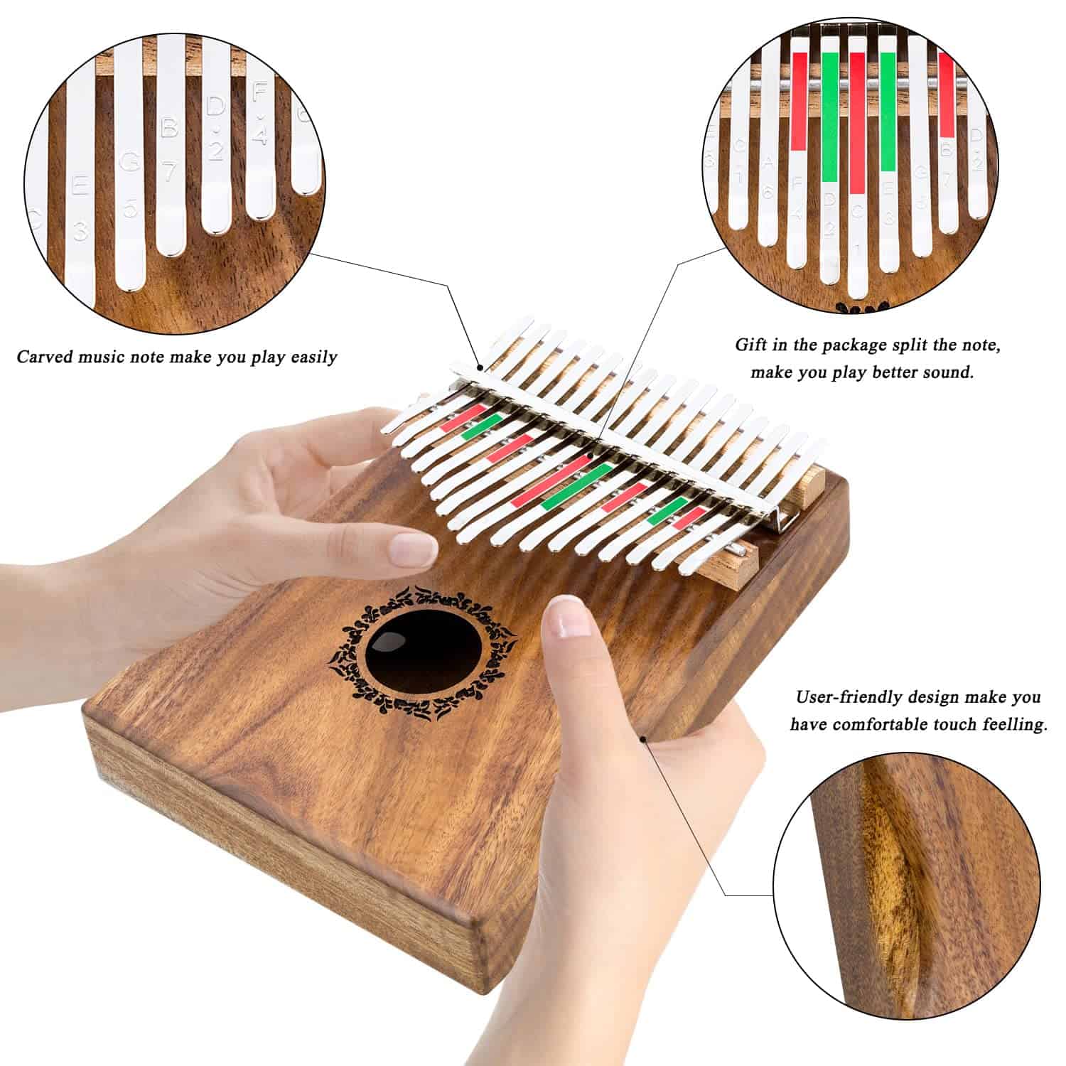 Kalimba Thumb Piano 17 Teclas RANMING Mbira Dedo Piano - Imagen 4