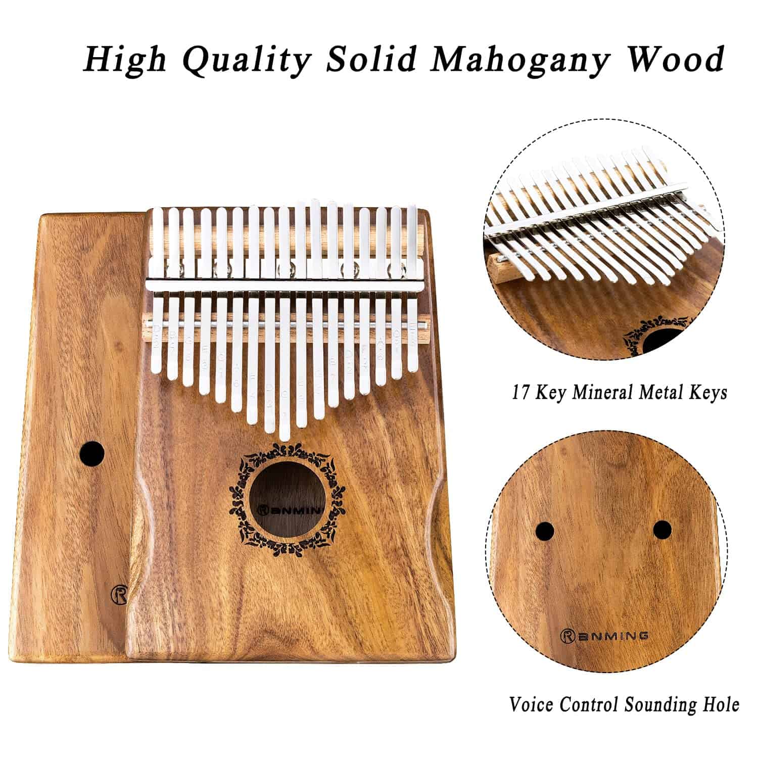 Kalimba Thumb Piano 17 Teclas RANMING Mbira Dedo Piano - Imagen 3