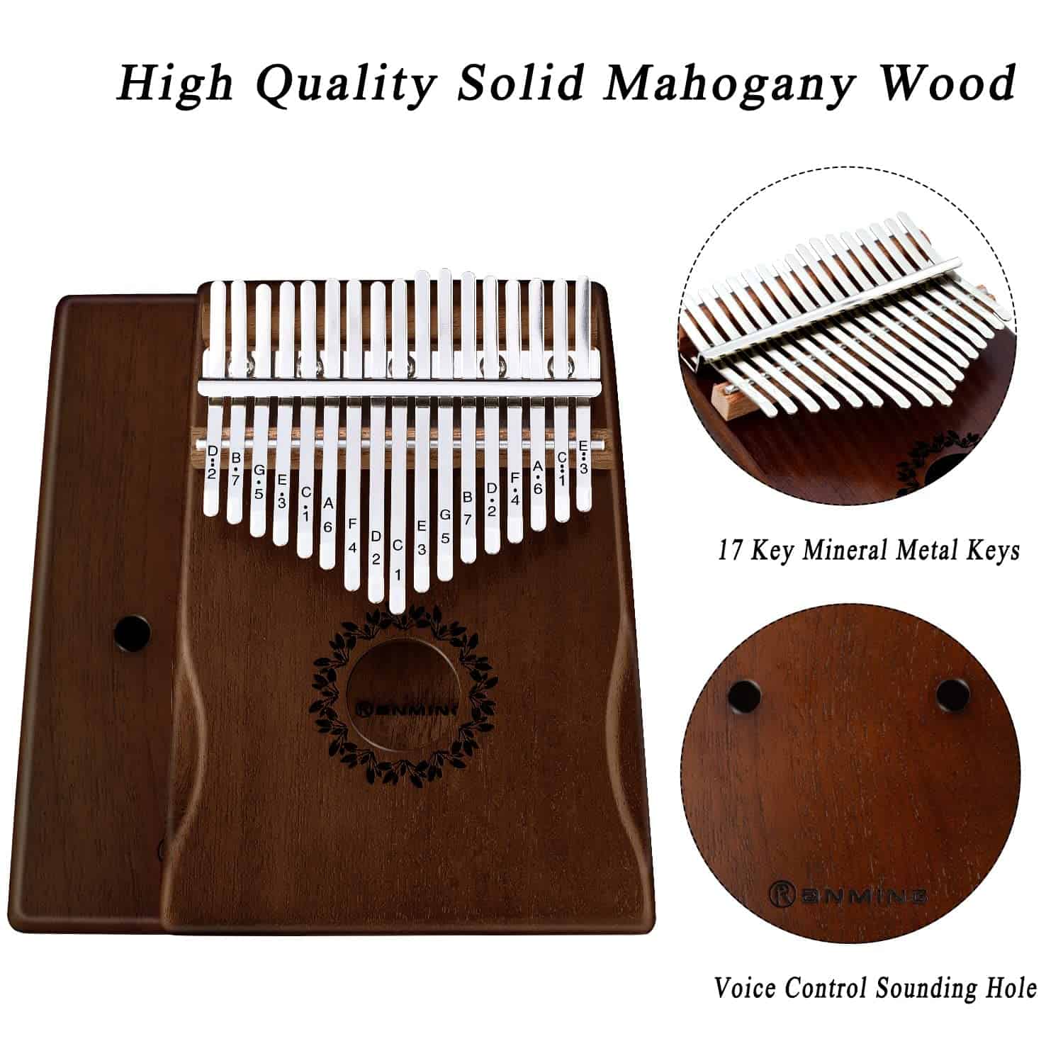 Kalimba Thumb Piano 17 Keys RANMING Mbira -RANMING - Imagen 3