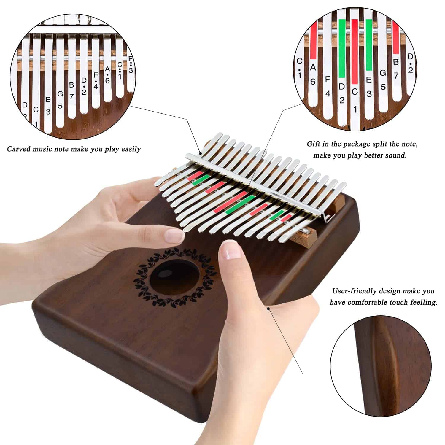 Kalimba Thumb Piano 17 Keys RANMING Mbira -RANMING - Imagen 4