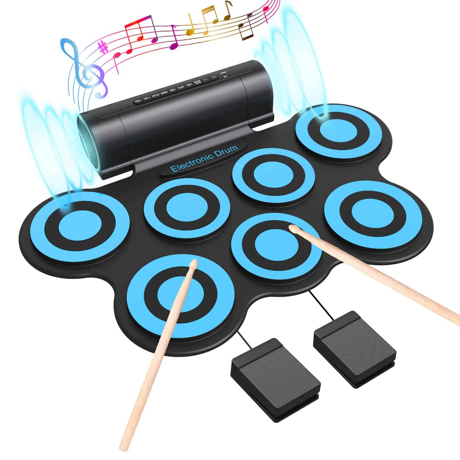Pad de batería electrónica KONIX para niños - 7 Pads Kit de