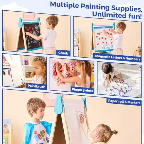 Caballete para niños Belleur Todo en Uno con 2 Rollos de - Imagen 7