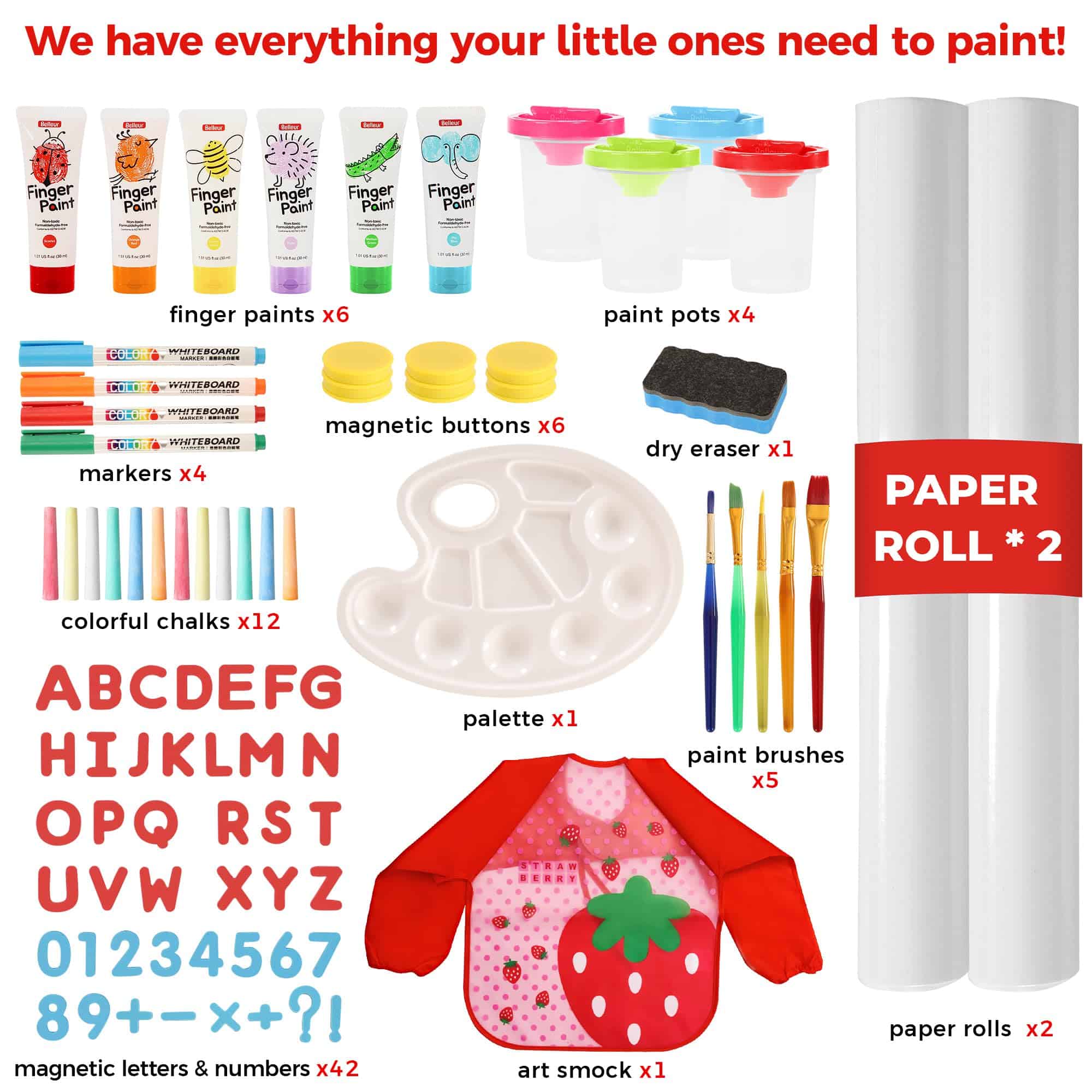 Caballete Todo en Uno Belleur para Niños con 2 Rollos de - Imagen 3