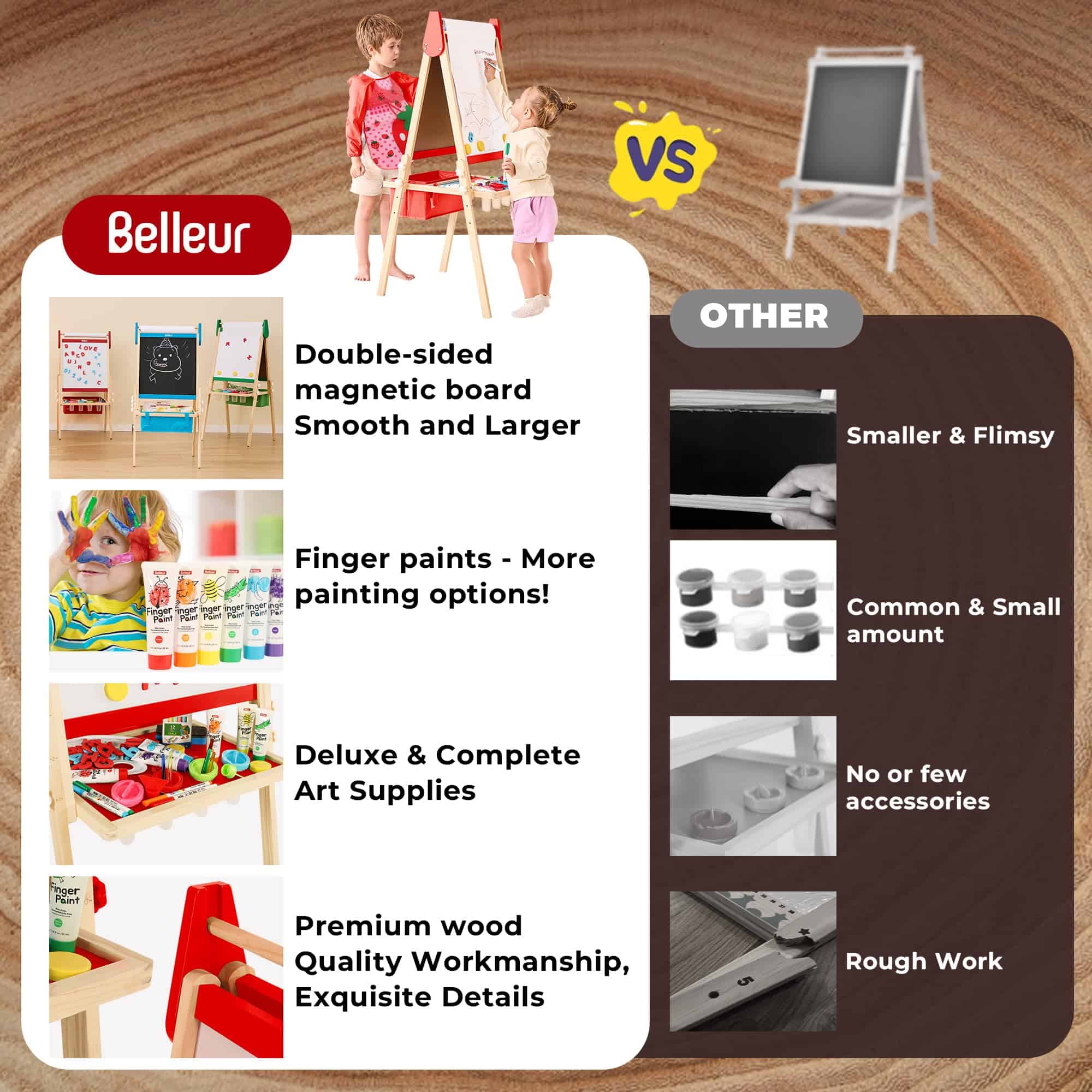 Caballete Todo en Uno Belleur para Niños con 2 Rollos de - Imagen 6