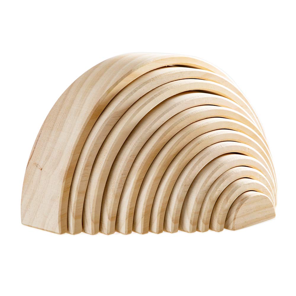 Juguete de Apilamiento de Arcoíris de Madera MERRYHEART, 12