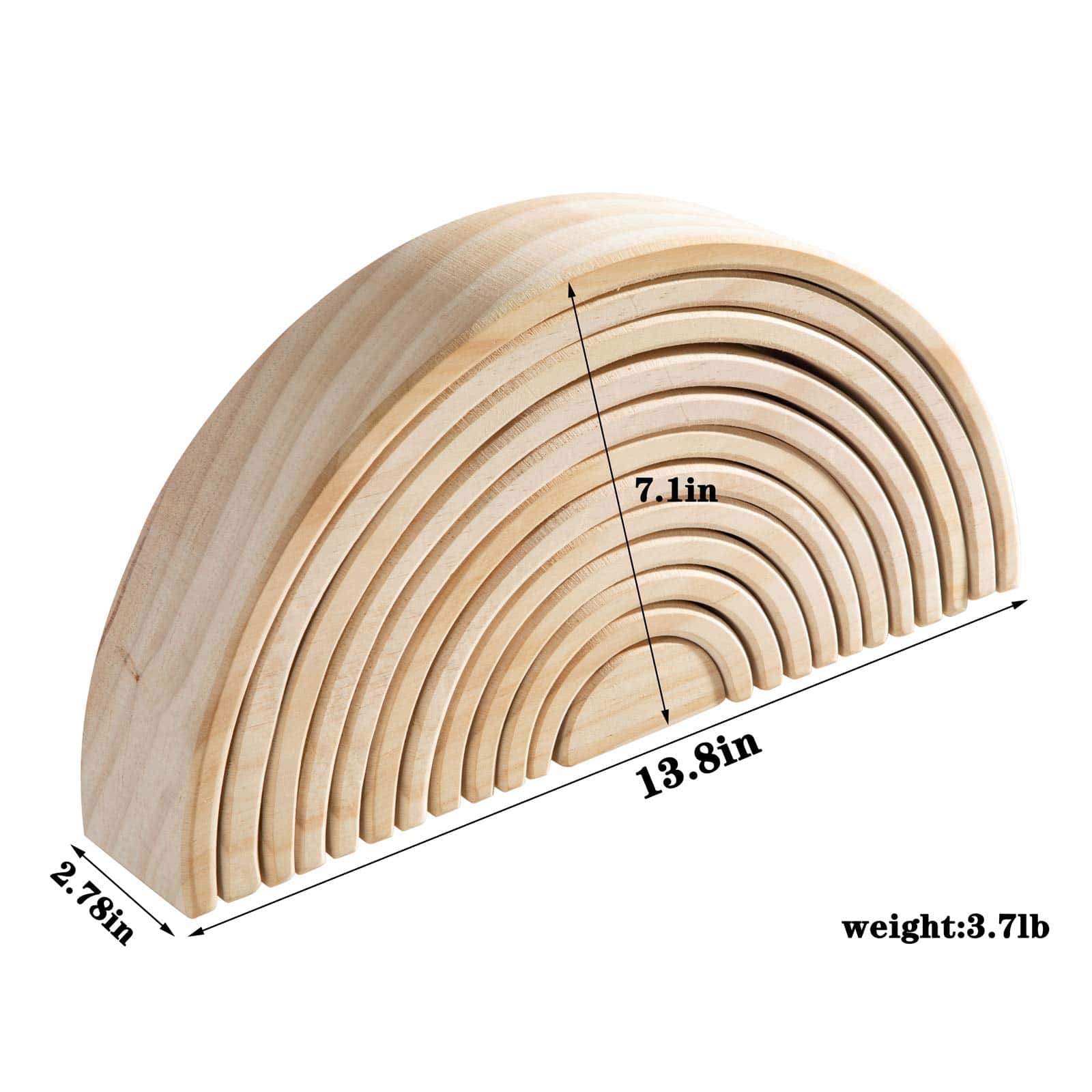 Juguete de Apilamiento de Arcoíris de Madera MERRYHEART, 12 - Imagen 3