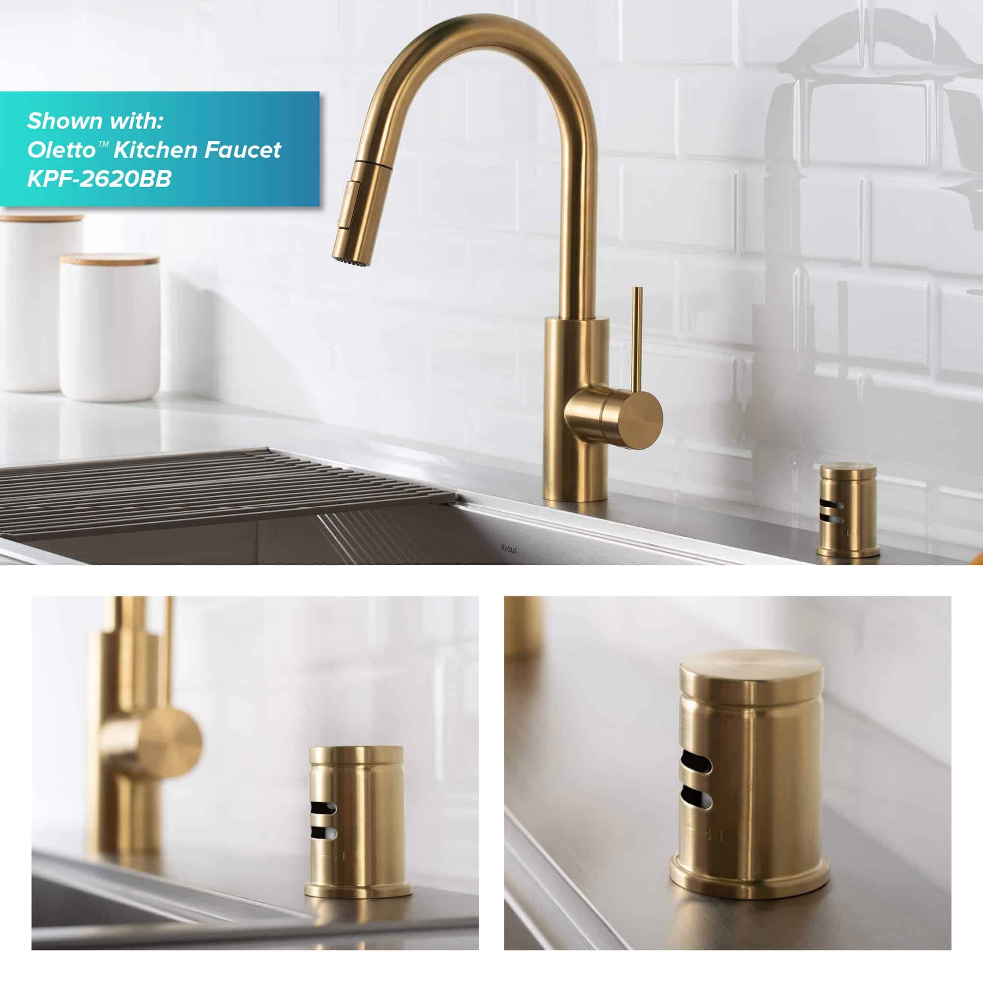 KRAUS Tapón de Aire para Lavaplatos en Latón Cepillado, - Imagen 6